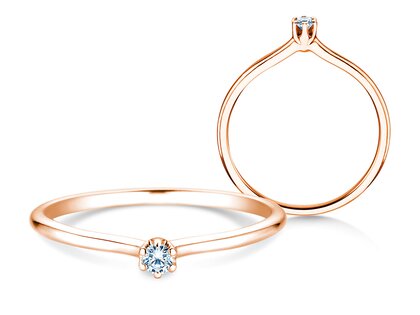 Anello di Fidanzamento Royal in 9K oro rosa con diamante 0,05ct H/SI