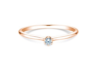 Anello di Fidanzamento Royal in 9K oro rosa con diamante 0,05ct H/SI