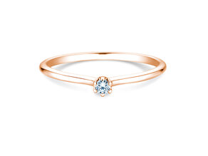 Anello di Fidanzamento Royal in 9K oro rosa con diamante 0,05ct H/SI