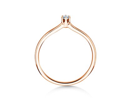 Anello di Fidanzamento Royal in 9K oro rosa con diamante 0,05ct H/SI