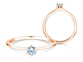 Anello di Fidanzamento Royal in 9K oro rosa con diamante 0,15ct G/SI
