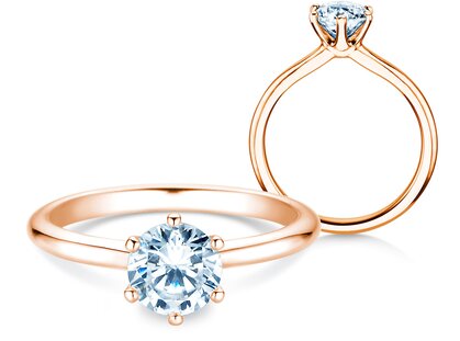 Anello di Fidanzamento Royal in 9K oro rosa con diamante 1,00ct H/SI