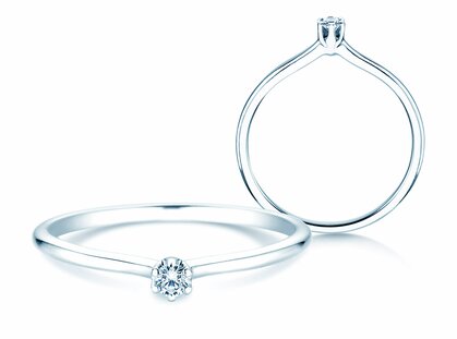 Anello di Fidanzamento Royal in 14K oro bianco con diamante 0,05ct H/SI