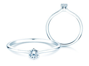 Anello di Fidanzamento Royal in 9K oro bianco con diamante 0,15ct G/SI