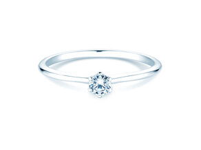 Anello di Fidanzamento Royal in 9K oro bianco con diamante 0,15ct H/SI