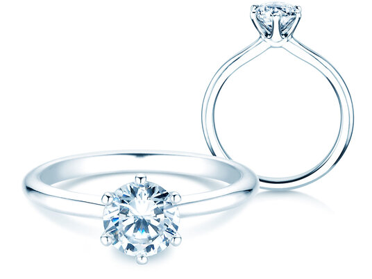 Anello di Fidanzamento Royal in 9K oro bianco con diamante 1,00ct H/SI
