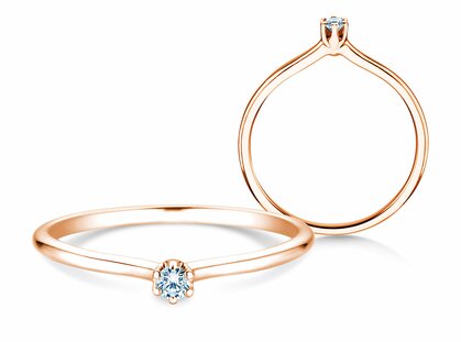 Anello di Fidanzamento Royal in 14K oro rosa con diamante 0,05ct G/SI