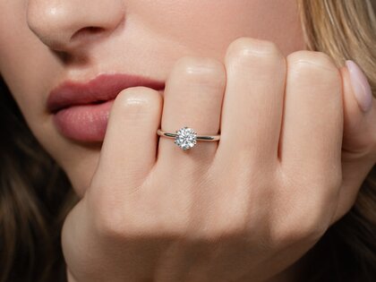 Anello di Fidanzamento Spirit in 9K oro bianco con diamante 1,00ct G/SI