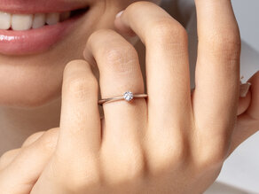 Anello di Fidanzamento The One in argento 925/- con diamante 0,15ct G/IF