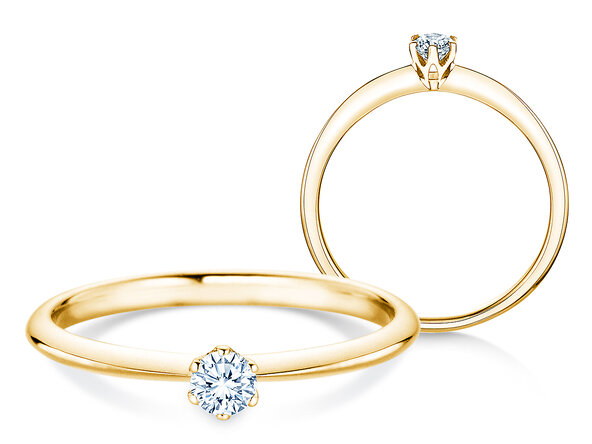 Anello di Fidanzamento The One in 14K oro giallo con diamante 0,15ct H/SI