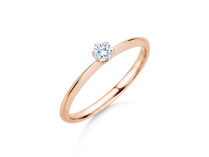 Anello di Fidanzamento The One in 9K oro rosa con diamante 0,15ct H/SI