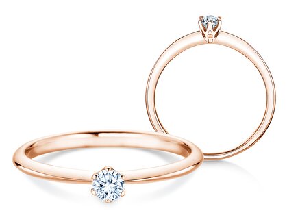 Anello di Fidanzamento The One in 9K oro rosa con diamante 0,15ct