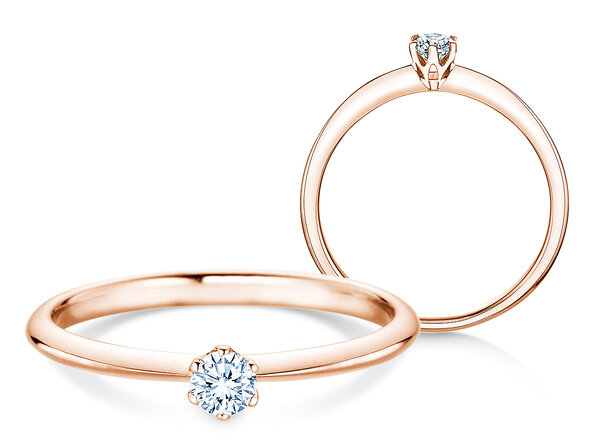 Anello di Fidanzamento The One in 9K oro rosa con diamante 0,15ct H/SI