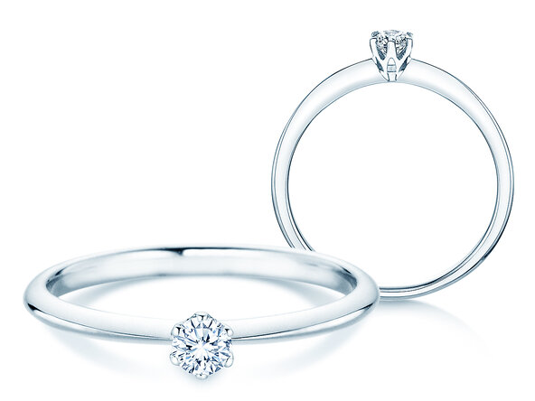 Anello di Fidanzamento The One in argento 925/- con diamante 0,15ct G/IF
