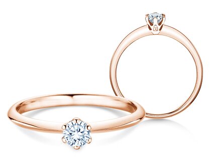 Anello di Fidanzamento The One in 9K oro rosa con diamante 0,25ct H/SI