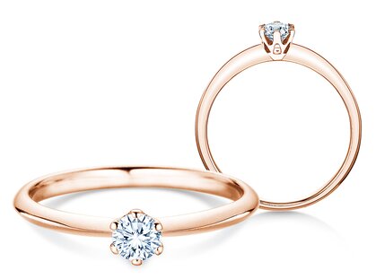 Anello di Fidanzamento The One in 14K oro rosa con diamante 0,25ct H/SI