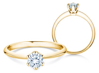 Anello di Fidanzamento The One in 14K oro giallo con diamante 0,50ct H/SI