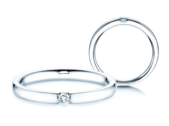 Anello di Fidanzamento Destiny in argento 925/- con diamante 0,05ct H/SI