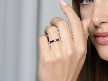Anello di Fidanzamento Destiny in argento 925/- con diamante 0,10ct H/SI