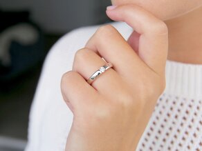 Anello di Fidanzamento Destiny in 14K oro bianco con diamante 0,15ct H/SI