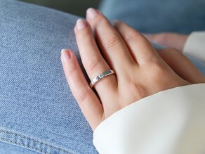 Anello di Fidanzamento Destiny in 14K oro bianco con diamante 0,15ct H/SI