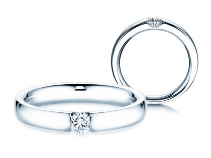 Anello di Fidanzamento Destiny in 14K oro bianco con diamante 0,15ct H/SI