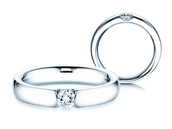 Anello di Fidanzamento Destiny in 14K oro bianco con diamante 0,20ct H/SI