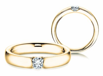 Anello di Fidanzamento Destiny in 14K oro giallo con diamante 0,10ct G/SI