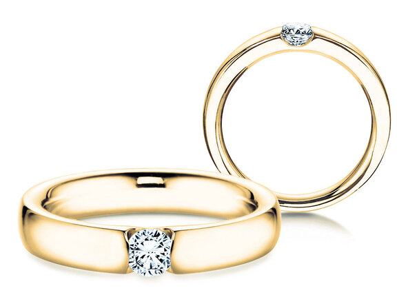 Anello di Fidanzamento Destiny in 18K oro giallo con diamante 0,10ct G/SI