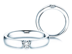 Anello di Fidanzamento Destiny in 18K oro bianco con diamante 0,10ct G/SI