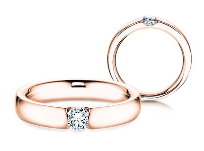 Anello di Fidanzamento Destiny in 14K oro rosa con diamante 0,03ct H/SI