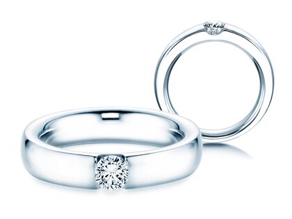 Anello di Fidanzamento Destiny in 18K oro bianco con diamante 0,30ct H/SI