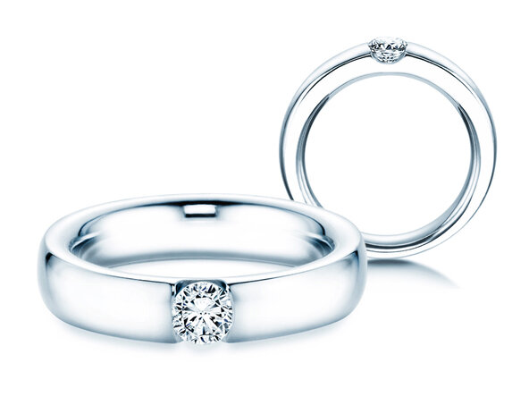 Anello di Fidanzamento Destiny in 18K oro bianco con diamante 0,30ct H/SI