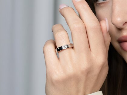 Anello di Fidanzamento Destiny in 18K oro bianco con diamante 0,40ct H/SI
