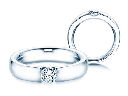 Anello di Fidanzamento Destiny in 18K oro bianco con diamante 0,40ct H/SI