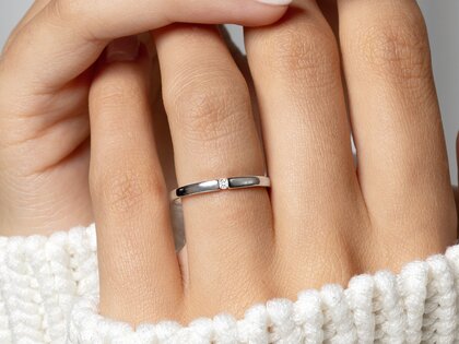 Anello di Fidanzamento Infinity Petite in 14K oro giallo con diamante 0,03ct