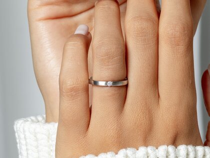 Anello di Fidanzamento Infinity in 14K oro giallo con diamante 0,03ct H/SI