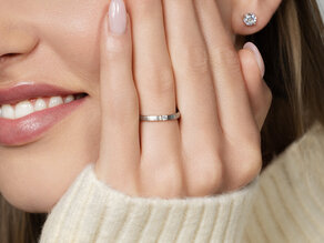 Anello di Fidanzamento Infinity in 14K oro giallo con diamante 0,03ct H/SI