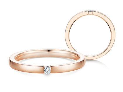 Anello di Fidanzamento Infinity in 14K oro rosa con diamante 0,03ct G/SI