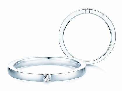 Anello di Fidanzamento Infinity in 14K oro bianco con diamante 0,03ct H/SI