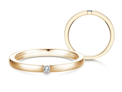 Anello di Fidanzamento Infinity in 14K oro giallo con diamante 0,05ct H/SI