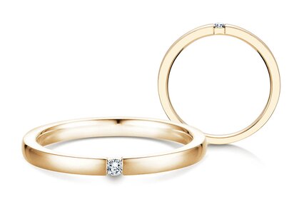 Anello di Fidanzamento Infinity in 14K oro giallo con diamante 0,05ct G/SI