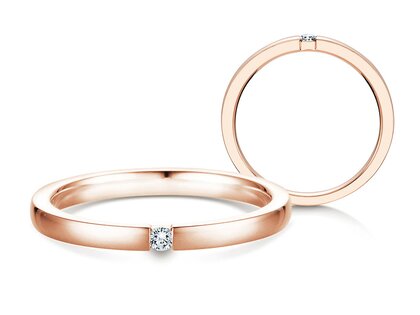 Anello di Fidanzamento Infinity in 14K oro rosa con diamante 0,07ct H/SI