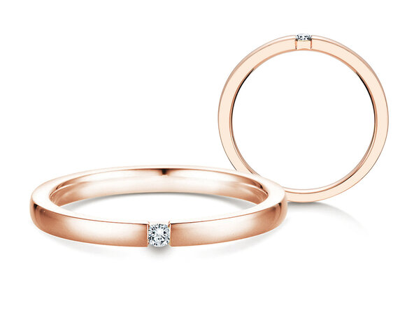 Anello di Fidanzamento Infinity in 14K oro rosa con diamante 0,07ct H/SI