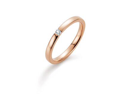Anello di Fidanzamento Infinity in 14K oro rosa con diamante 0,07ct H/SI
