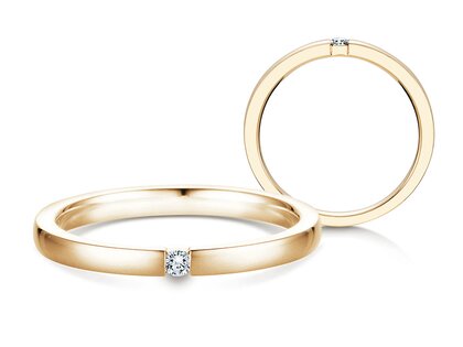 Anello di Fidanzamento Infinity in 14K oro giallo con diamante 0,07ct H/SI