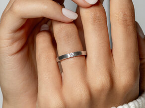 Anello di Fidanzamento Infinity in 14K oro giallo con diamante 0,10ct H/SI