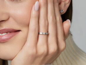 Anello di Fidanzamento Infinity in 14K oro giallo con diamante 0,10ct H/SI