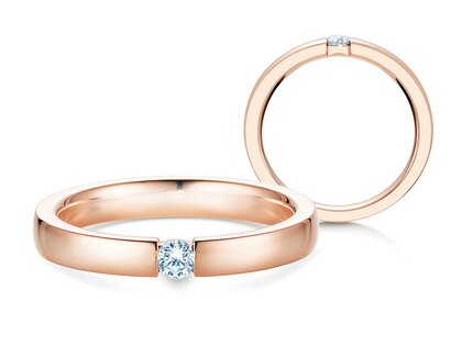 Anello di Fidanzamento Infinity in 18K oro rosa con diamante 0,10ct H/SI