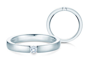 Anello di Fidanzamento Infinity in platino 950/- con diamante 0,15ct G/SI